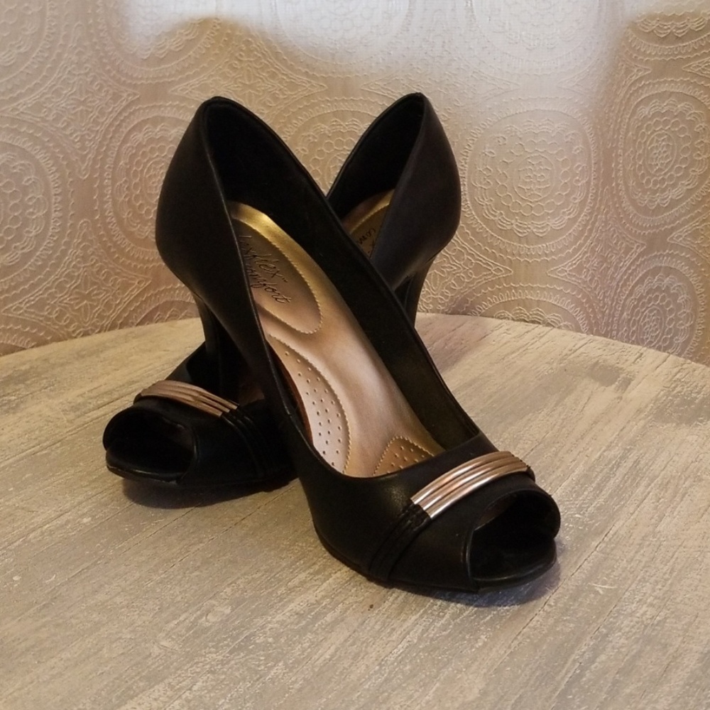 Black Peeptoe Heels